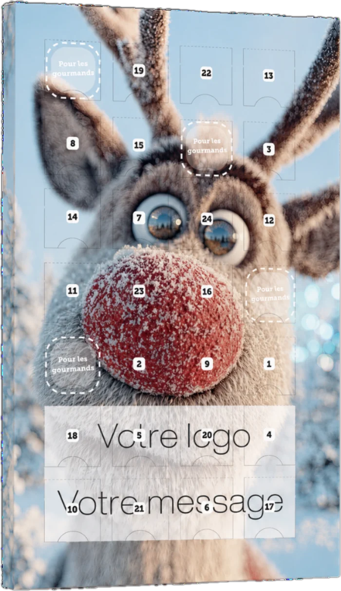 Exemple de style de calendrier personnalisé — portrait de renne givré