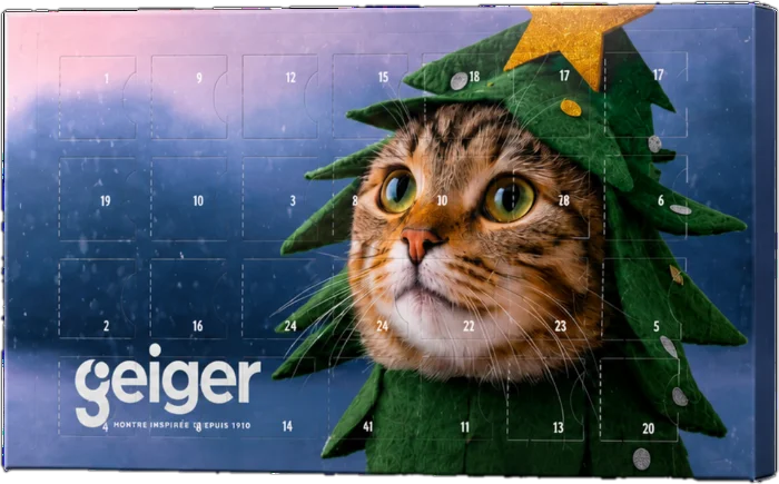 Exemple de style de calendrier personnalisé — univers festif et chat
